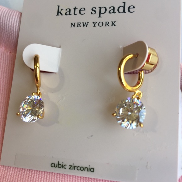 🆕 Kate Spade Cubic Zirconia Prong Huggie Earrings - Picture 4 of 7